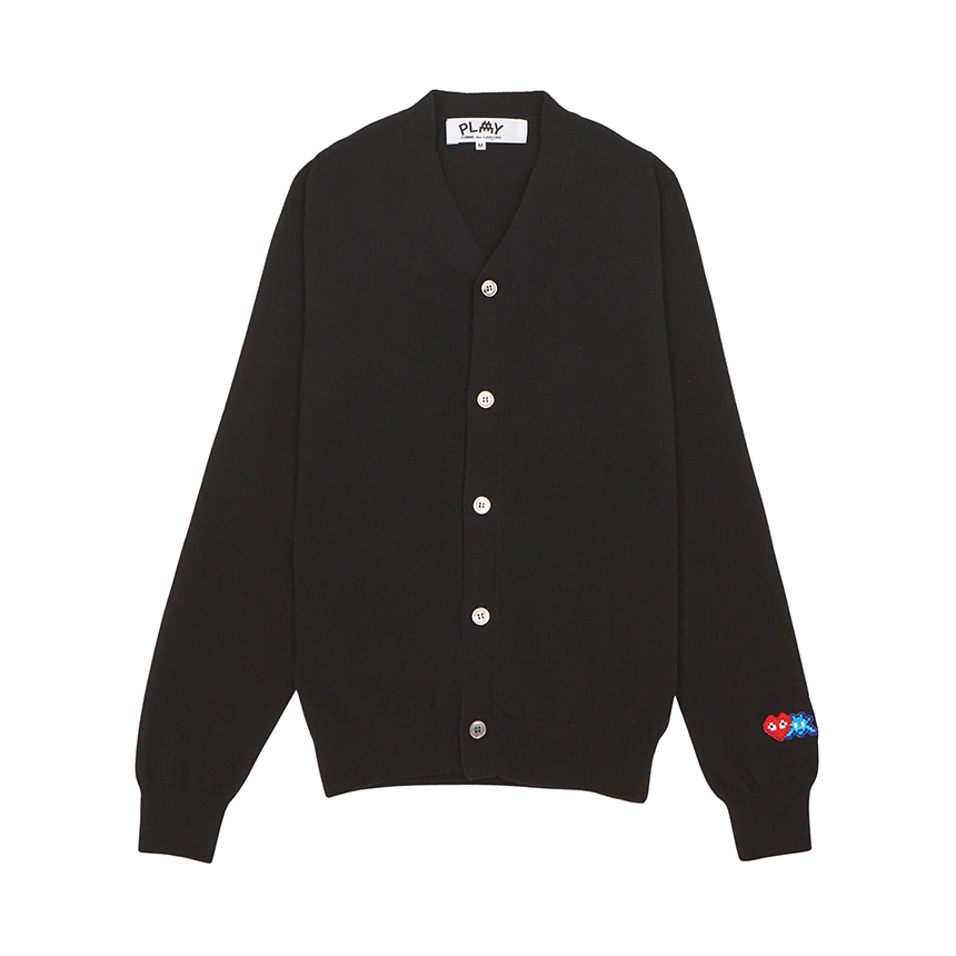 [25% 쿠폰] 플레이 꼼데가르송 x 인베이더 더블 픽셀 하트 가디건 블랙([25% 쿠폰] Play Comme des Garcons x Invader Double Pixel Heart Cardigan Black) - 2