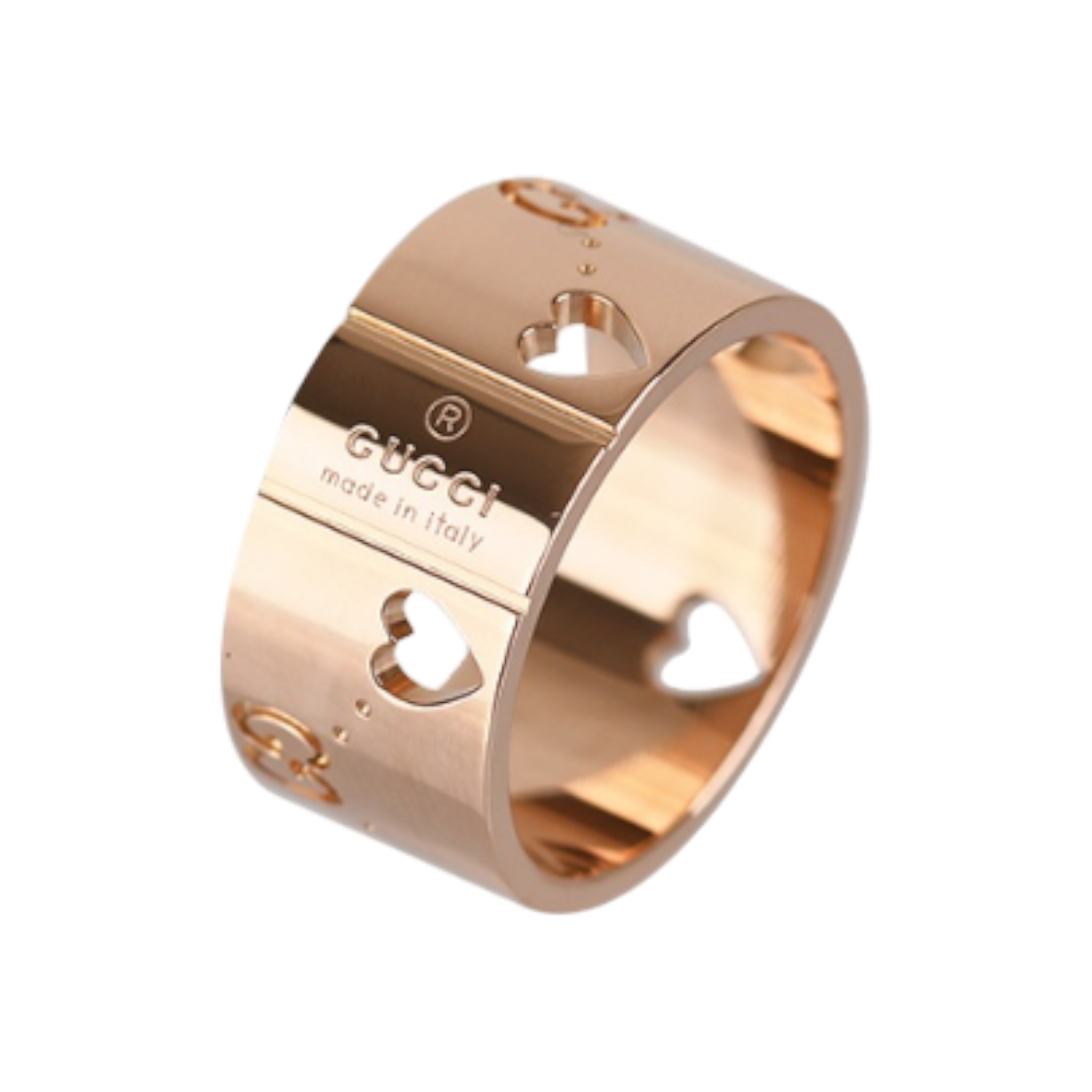 ♡ㅏ 구찌 와이드 하트 아이콘링 18K 로즈골드 11호 8.8mm | Gucci