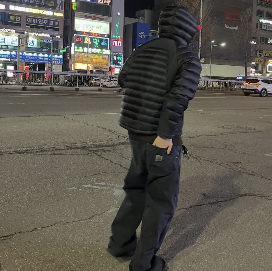 Sansan Gear Paneled Puffer Jacket Black - 24FW 착용 스타일
