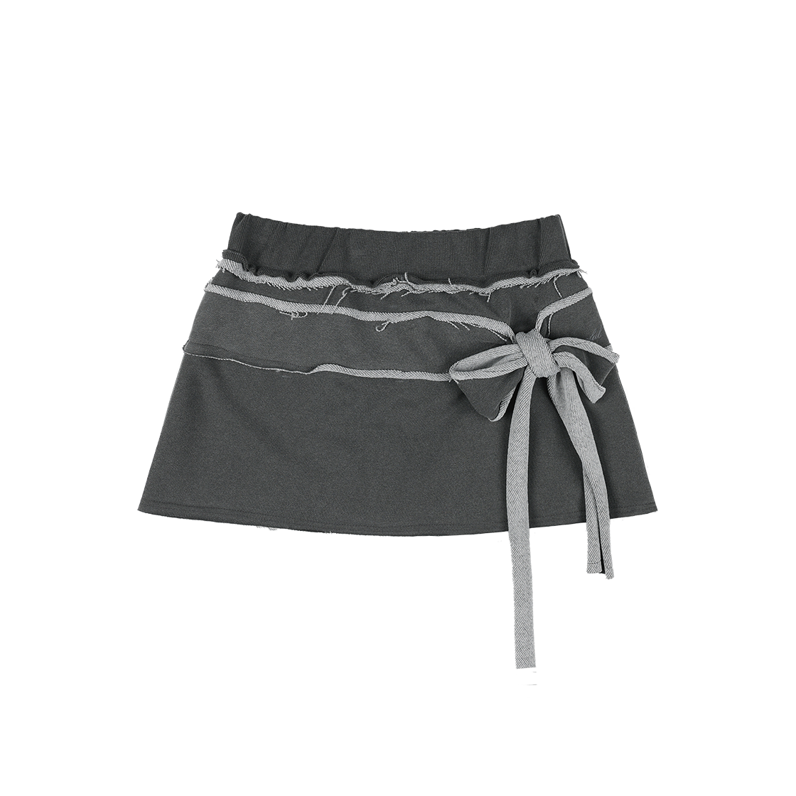 F25ZD968GR Fancy Club Dye-Wash Tie Skirt Gray