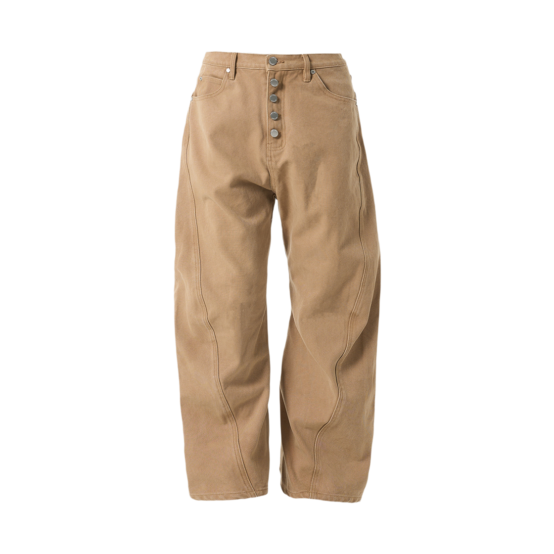 스팁 80s 페이크 버튼-플라이 커브드 워크 팬츠(STEEPC 80s Fake button-fly curved work pants)