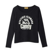 (W) Hysteric Glamour Queen Size Candy Chibi T-Shirt Black