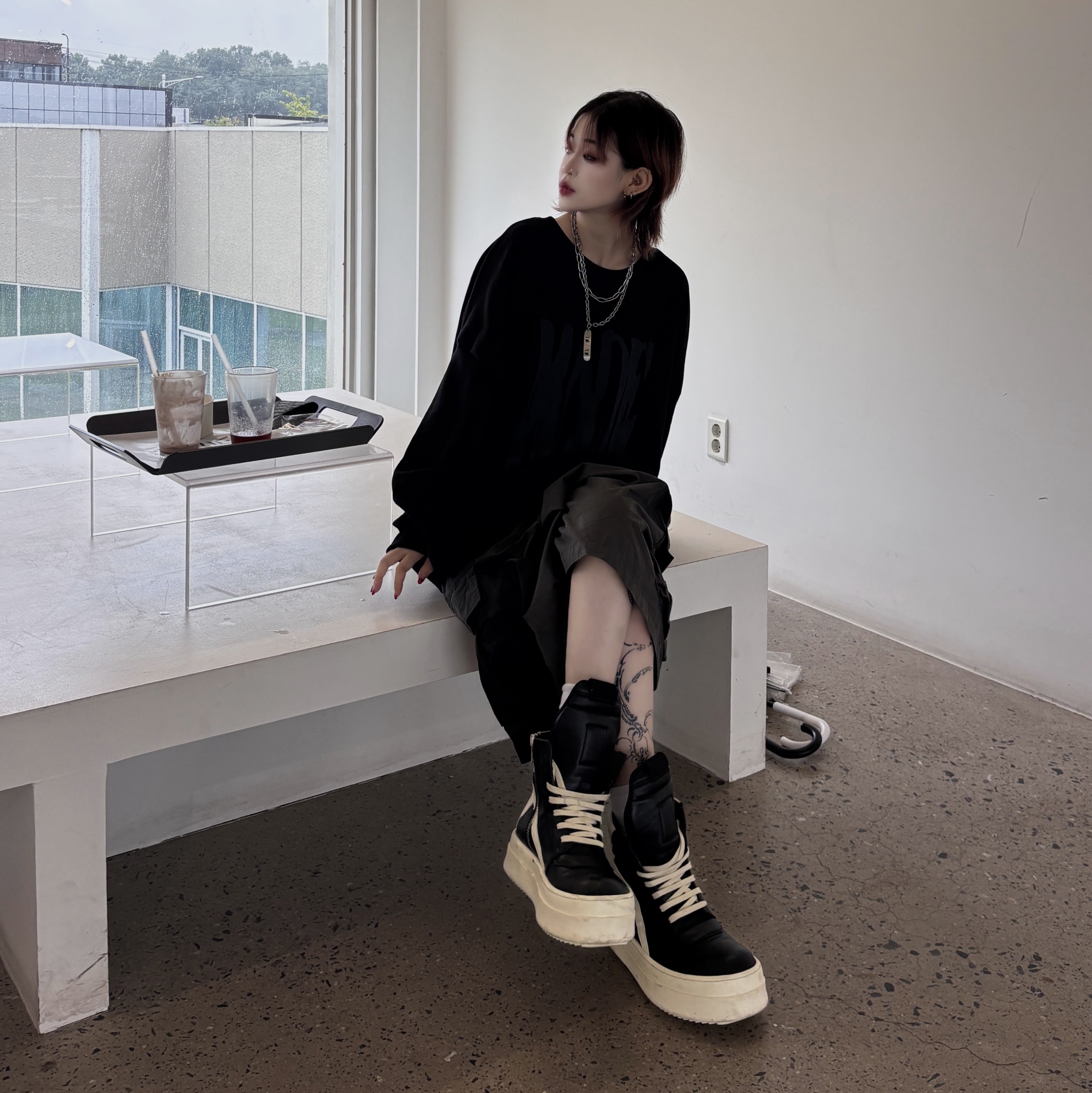 Rick Owens Concordians Mega Bumper Geobasket 착용 스타일 - 4