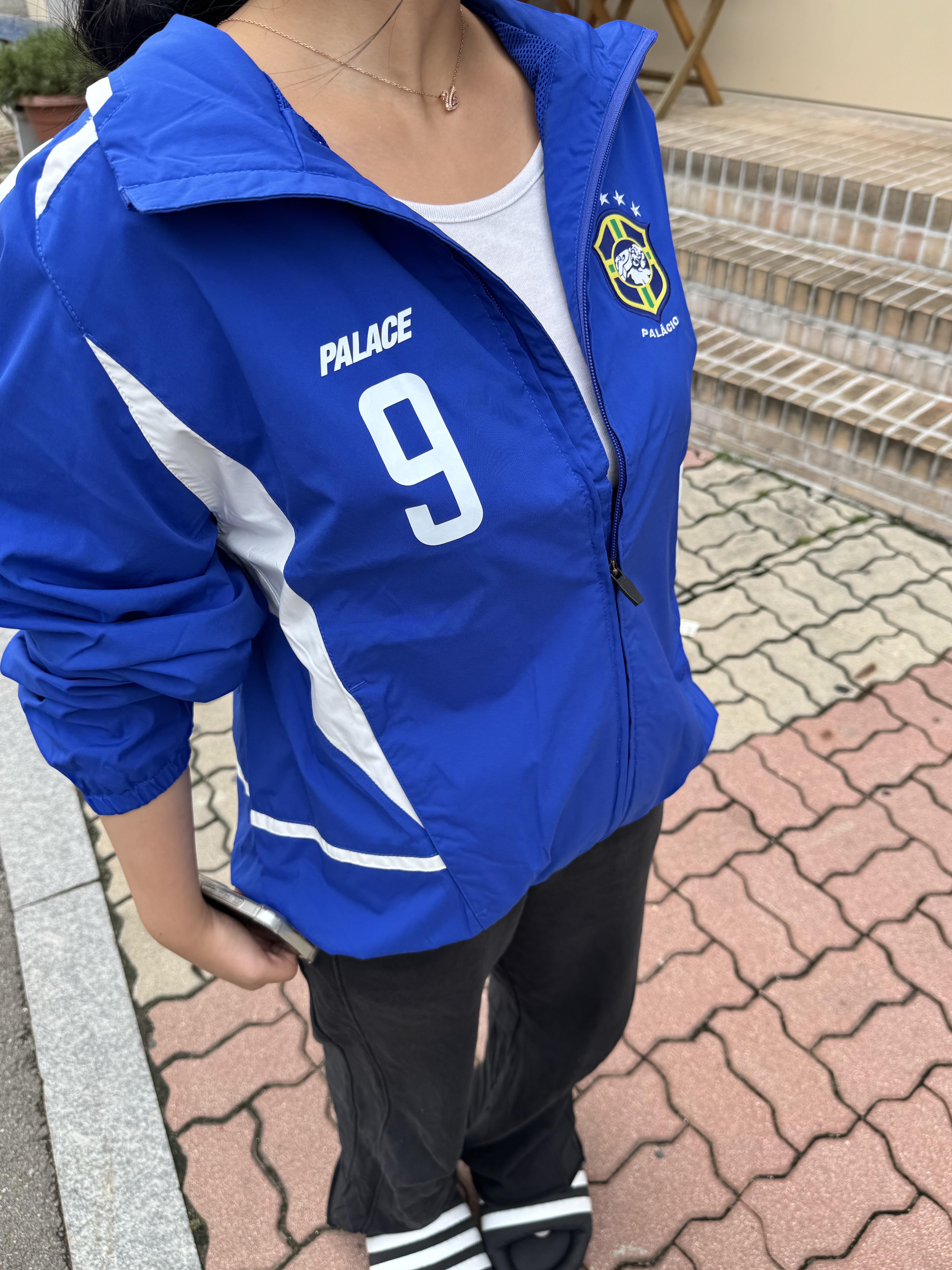 Palace Pro Team 02 Shell Jacket Blue Berry - 24FW 착용 스타일