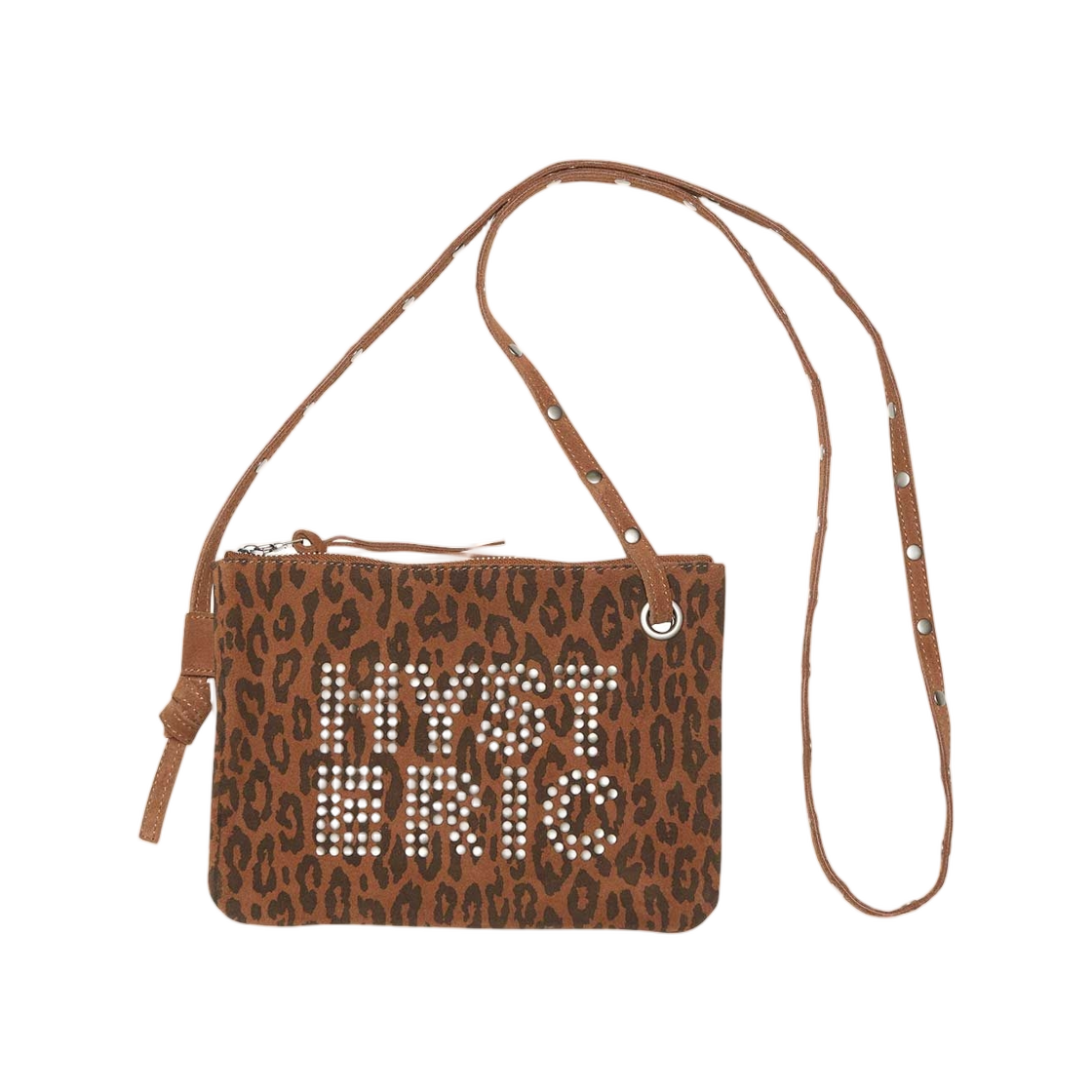 01253QB09 (W) Hysteric Glamour Logo Stud Sacoche Brown