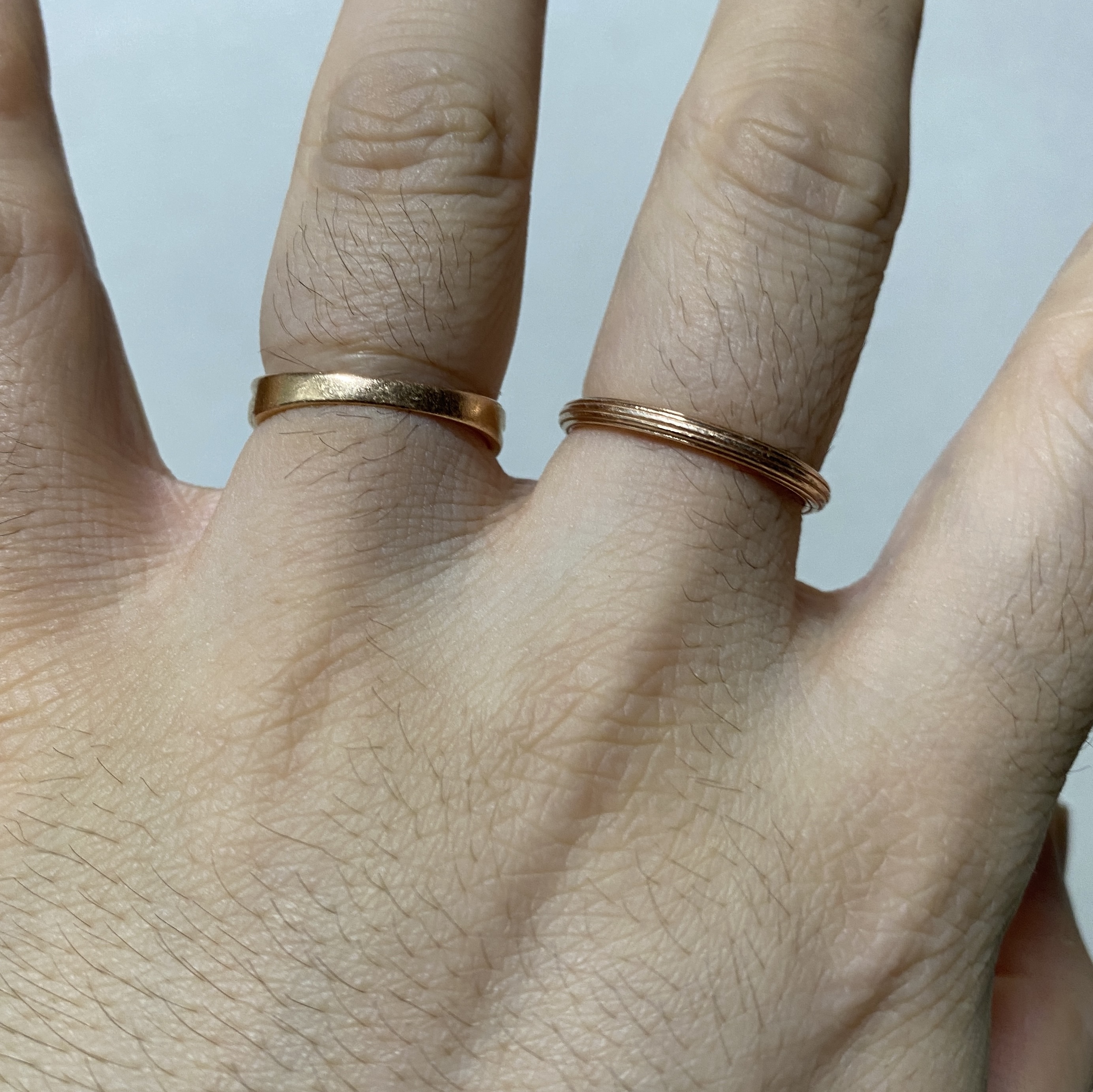(W) Pandora ME Ring Rose Gold Plated 착용 스타일