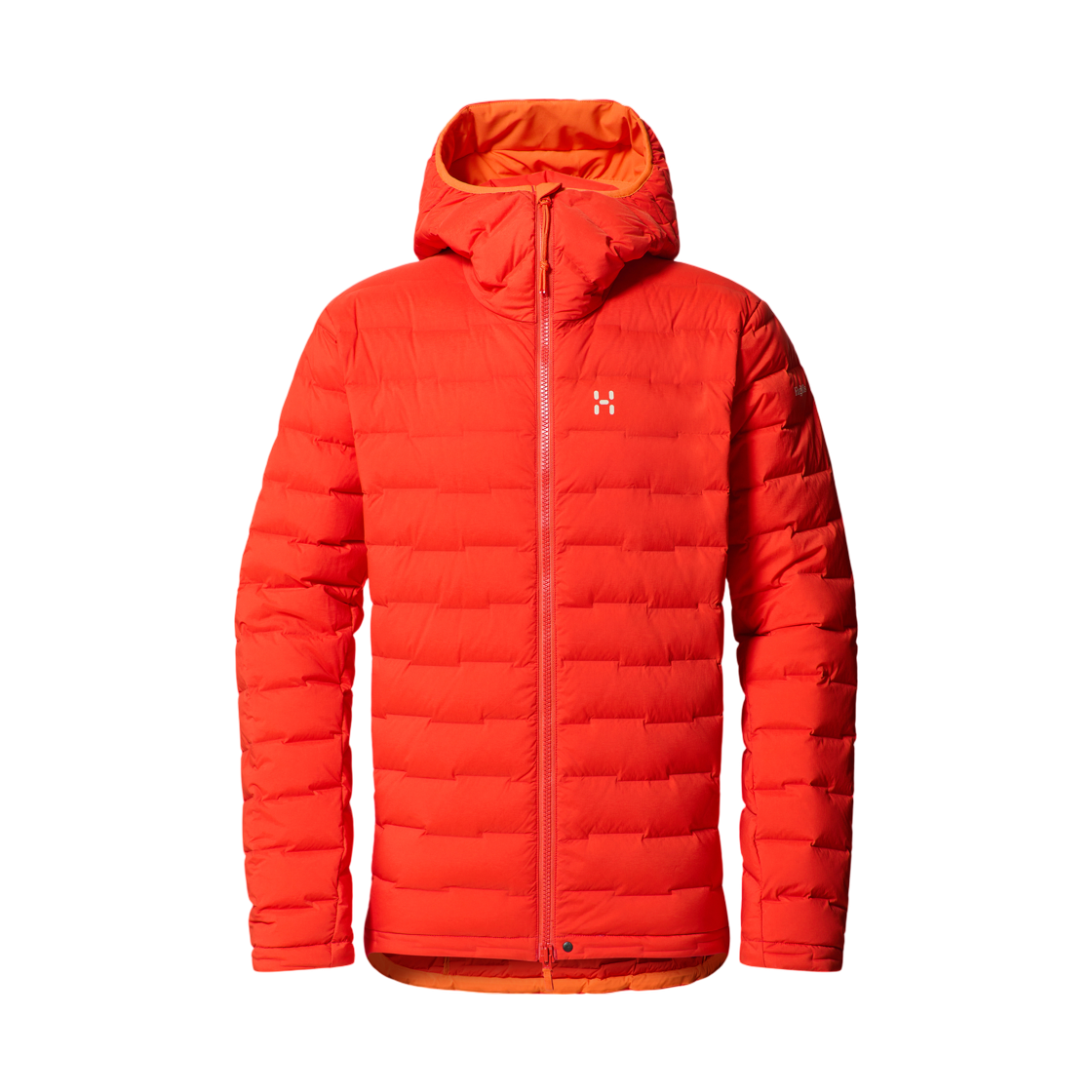 6074593JR Haglofs Spitz Down Hood Habanero