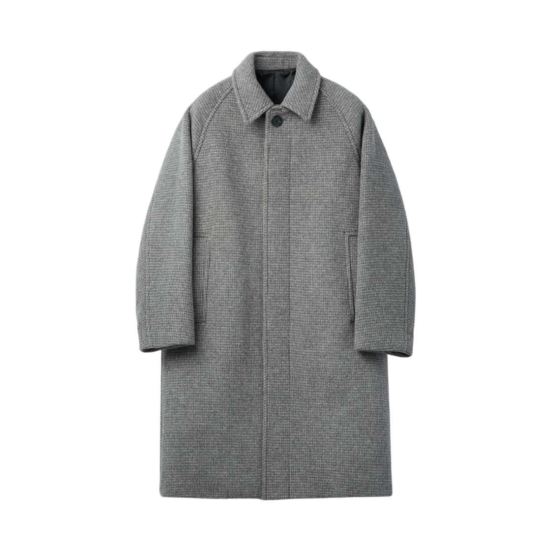 C9CAW25612GYX Customellow Patterned Balmacaan Coat Gray