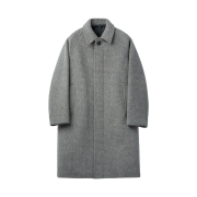 Customellow Patterned Balmacaan Coat Gray