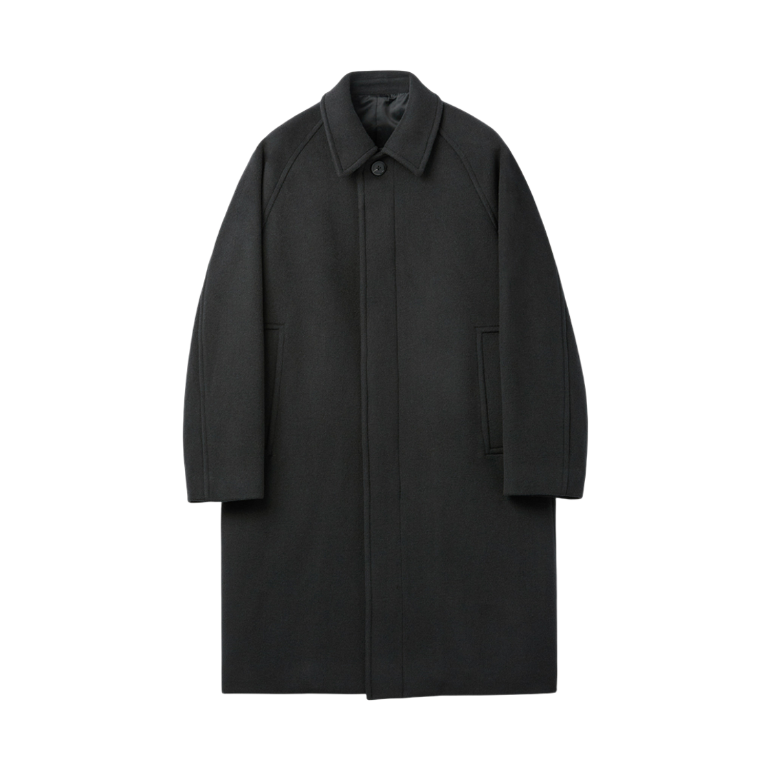 C9CAW25611GYD Customellow Balmacaan Coat Dark Gray