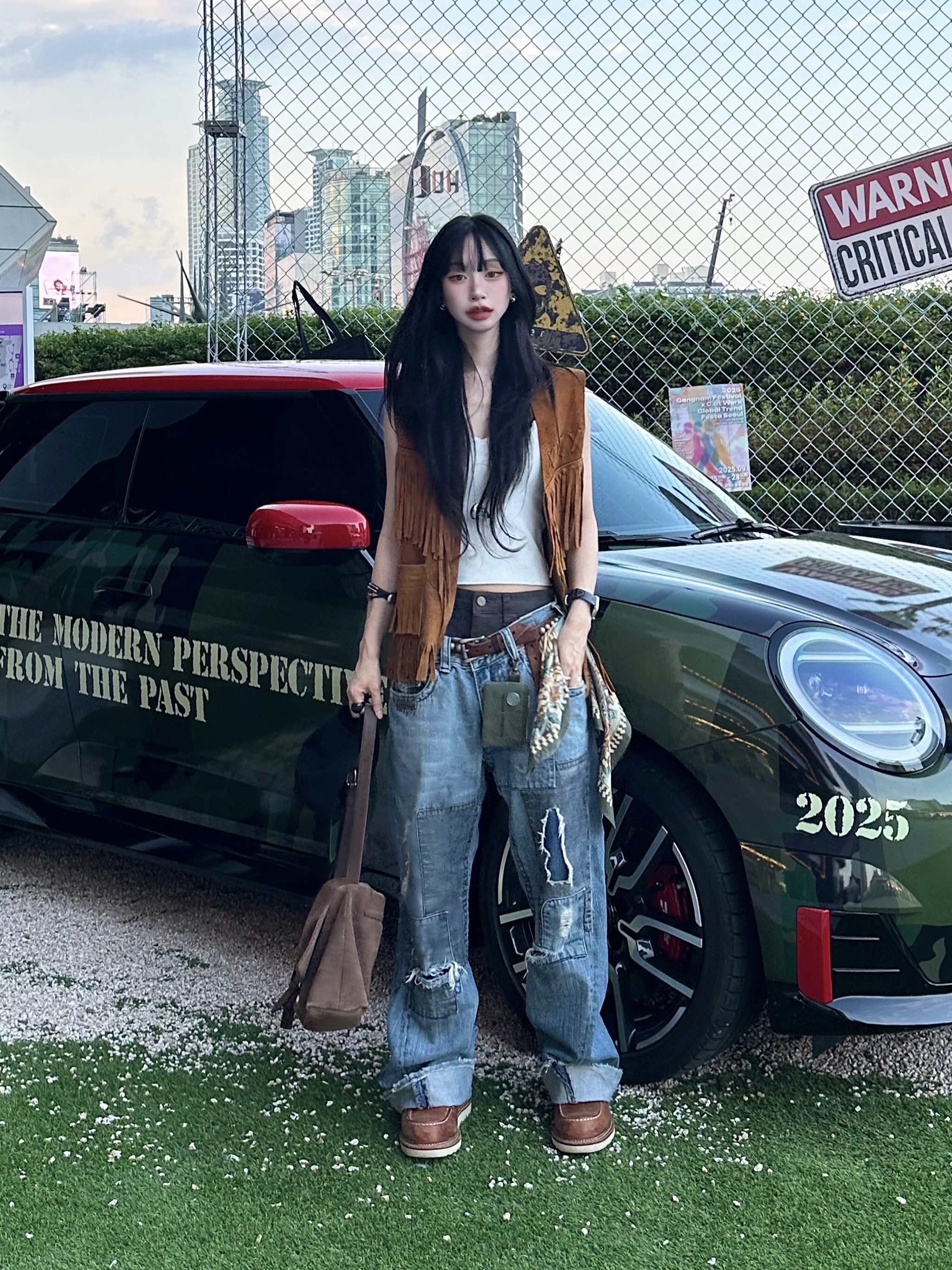 Kapital Color Bandana Amaterasu Khaki, Red Wing 6 Inch Classic Moc Toe 1907 Copper Rough & Tough - D 착용 스타일 - 1