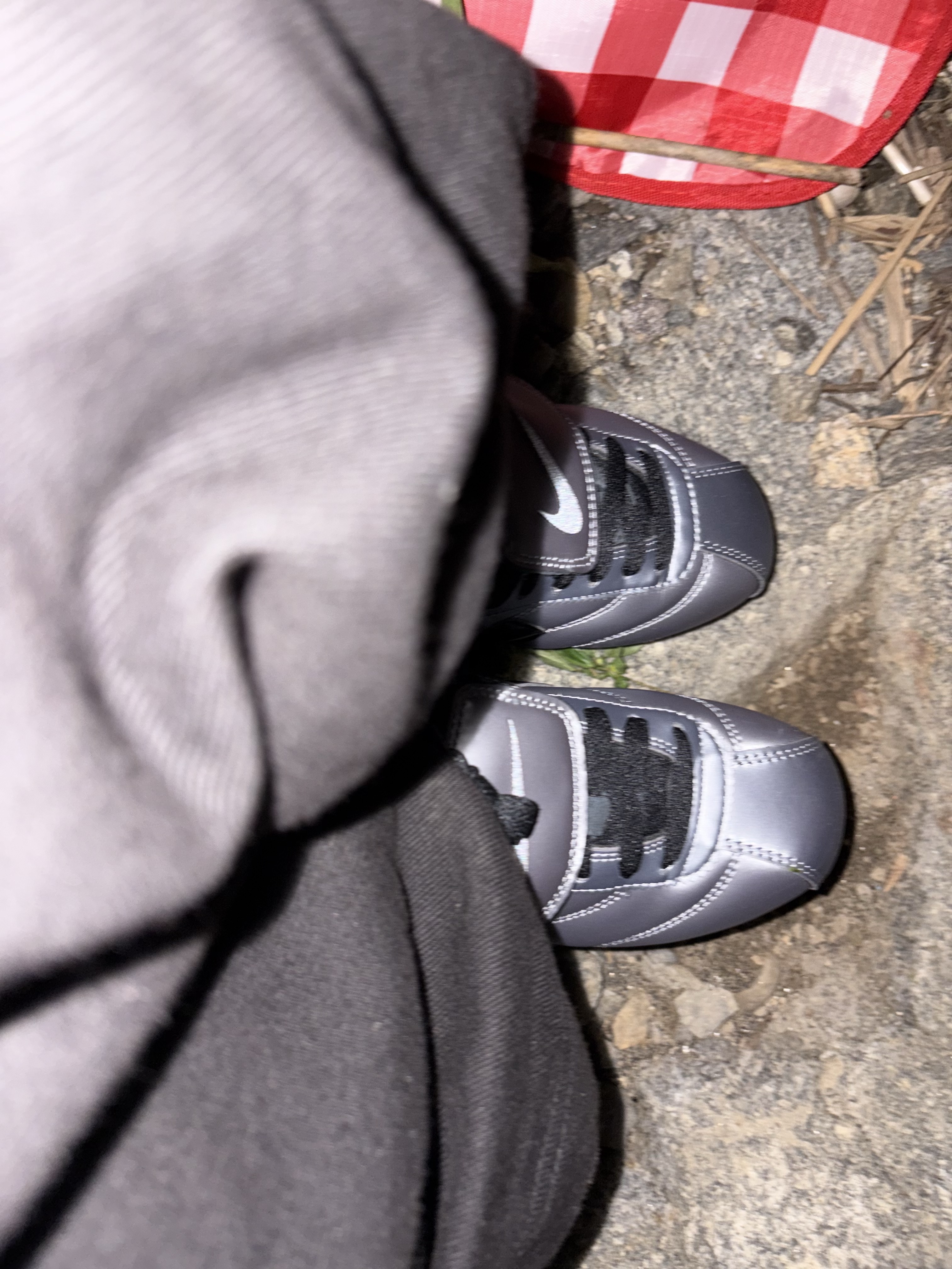 Nike Cortez Leather SE Metallic Cool Grey Black 착용 스타일 - 3