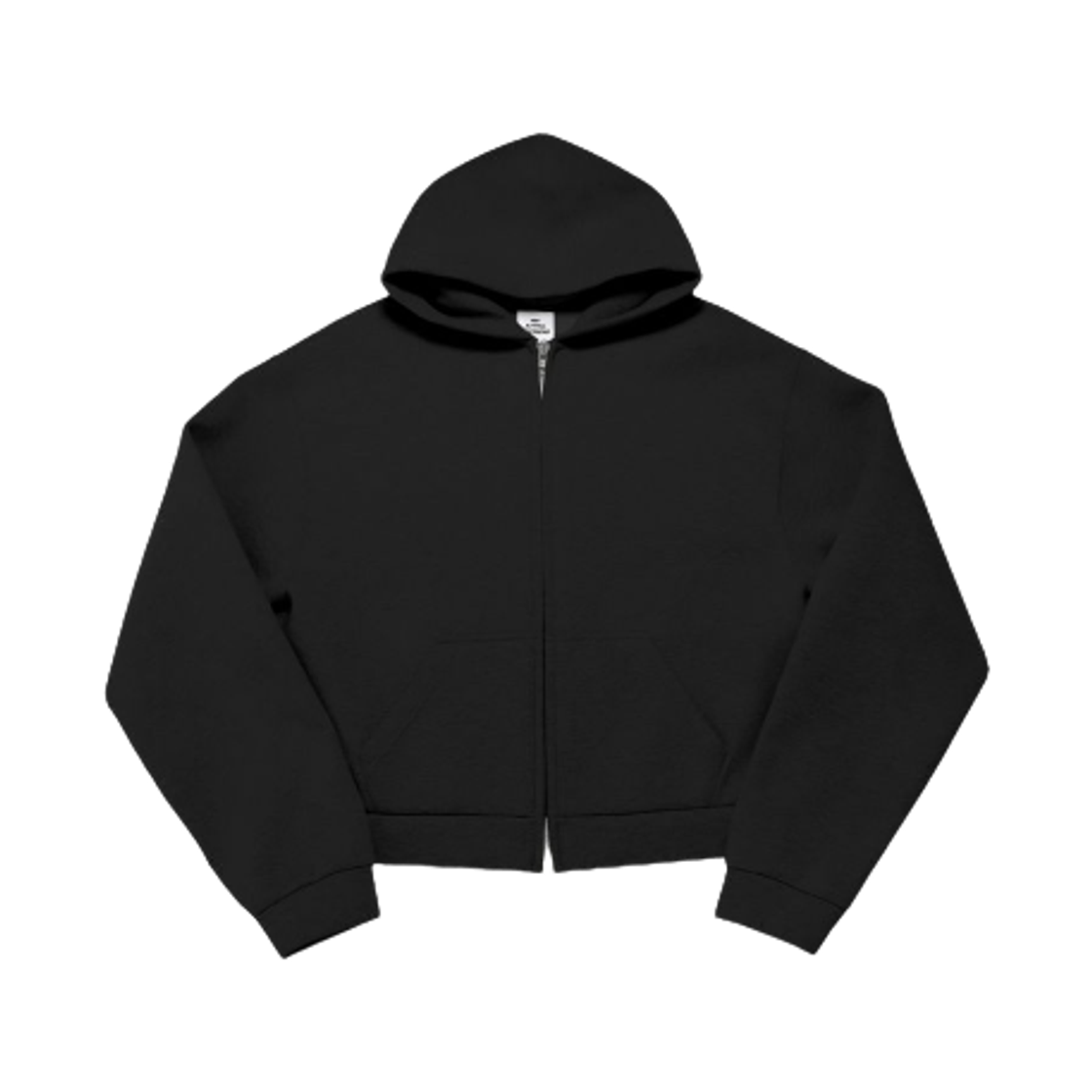 - MJD X Koin Seoul Cropped Zip-Up Hoodie Black