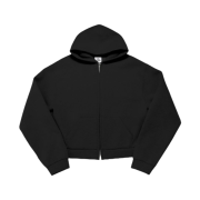 MJD X Koin Seoul Cropped Zip-Up Hoodie Black