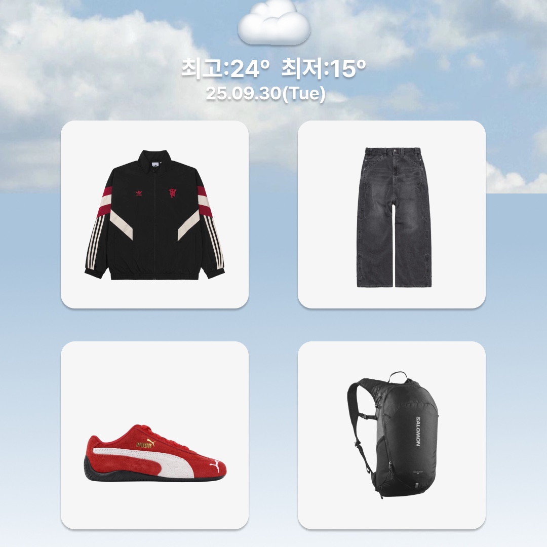 Arc'teryx Squamish Hoody Distortion, Adidas x Oasis Tour Firebird Track Top Black - KR Sizing 착용 스타일 - 3