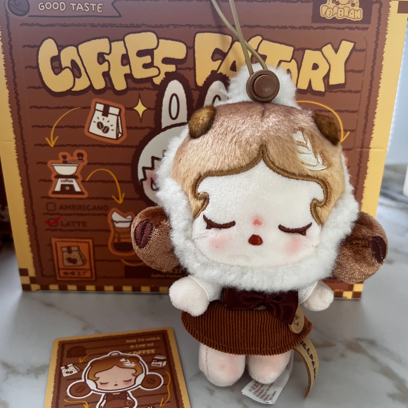 Pop Mart Pop Bean Coffee Factory Series Plush Pendant Sealed Case (1 Blind Box), Pop Mart Pop Bean Coffee Factory Series Plush Pendant Sealed Case (4 Blind Boxes) 착용 스타일 - 2