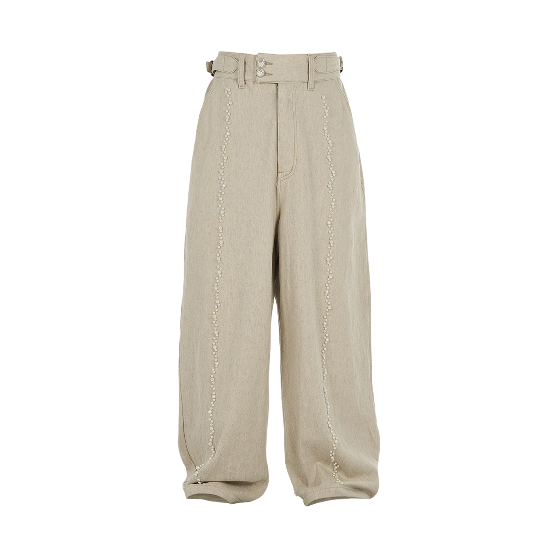 스팁 Pearl 스터드 코튼 팬츠(STEEPC Pearl Stud cotton pants)