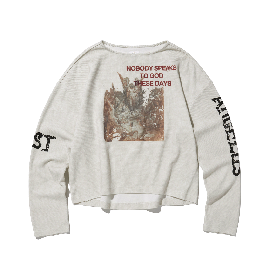 PDP252LS03CDW Punch Drunk Parties Lost Angelus Vintage Waffle Knit DIRTY WHITE