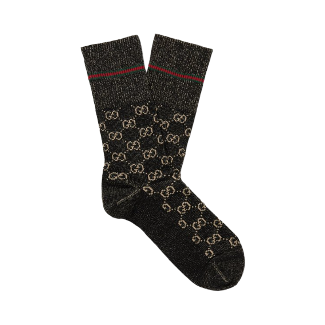 572266-4G056-1078 Gucci GG Cotton Socks with Web Black