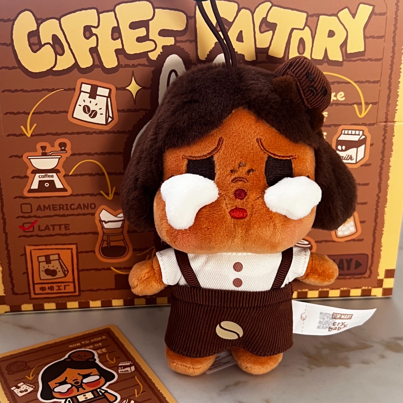 Pop Mart Pop Bean Coffee Factory Series Plush Pendant Sealed Case (1 Blind Box), Pop Mart Pop Bean Coffee Factory Series Plush Pendant Sealed Case (4 Blind Boxes) 착용 스타일 - 1