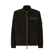 C.P. Company Corduroy Lens Zipped Overshirt Black - 25FW