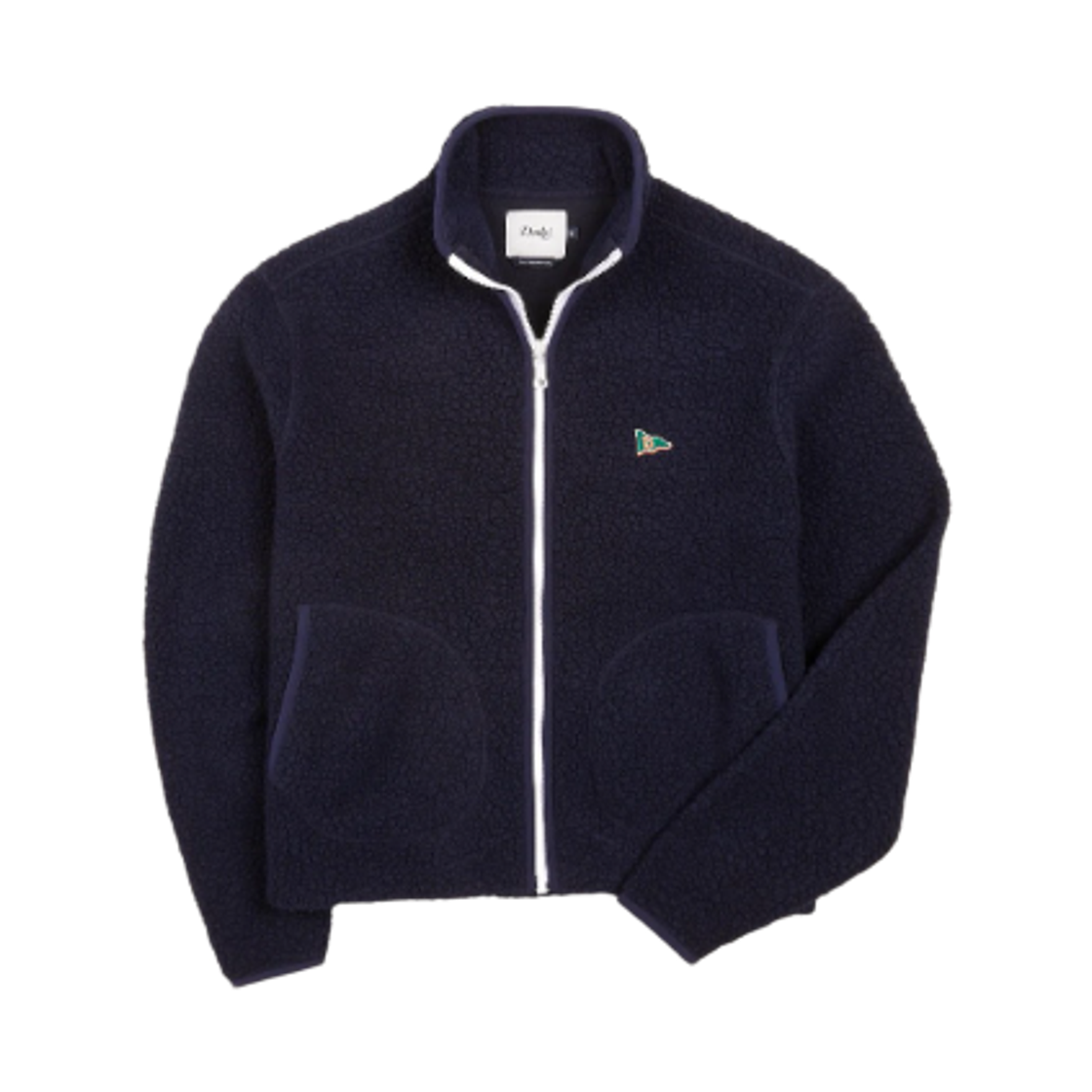 DR2A5L-21265-02-250 Drake's Boucle Wool Zip Fleece Jacket Navy