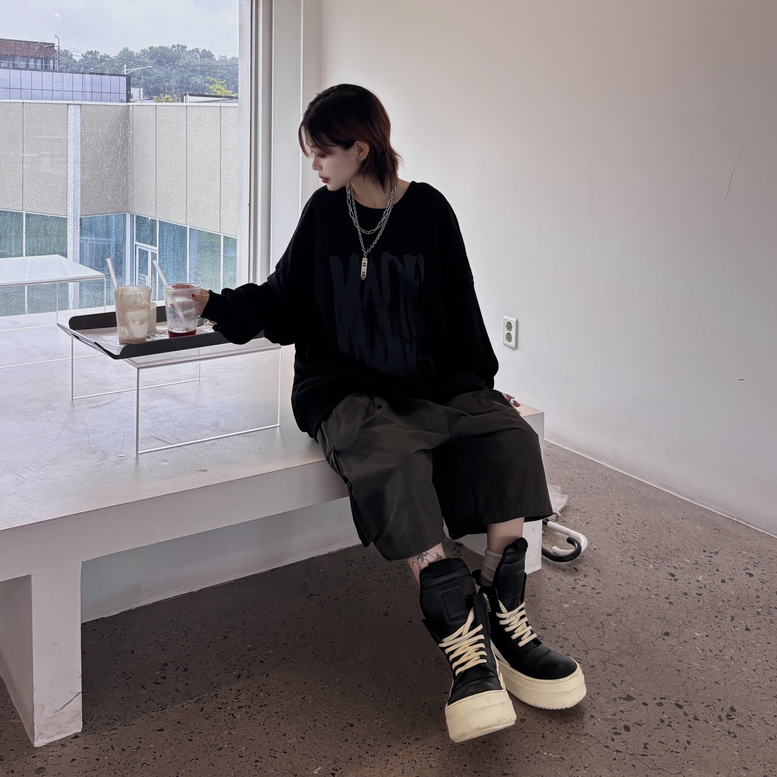 Rick Owens Concordians Mega Bumper Geobasket 착용 스타일 - 5