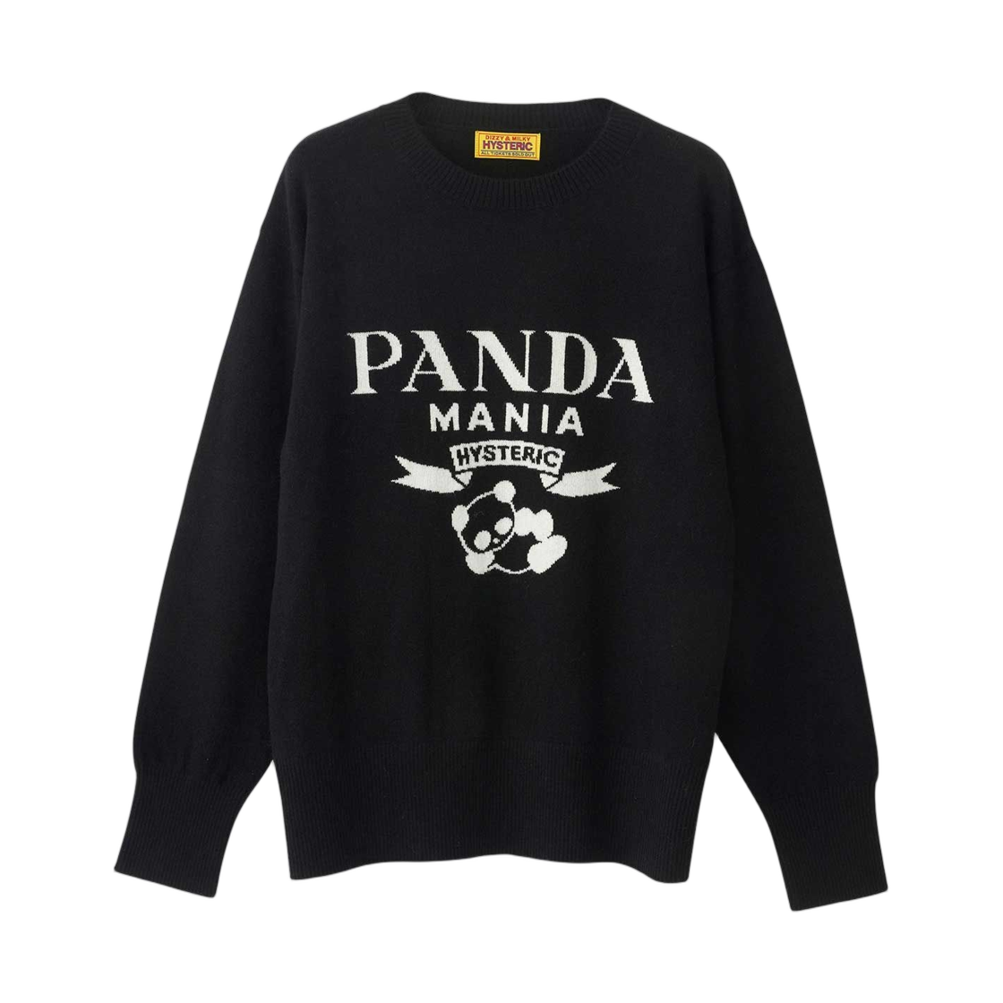 (W) 히스테릭 글래머 판다 매니아 니트 스웨터 블랙((W) Hysteric Glamour Panda Mania Knitted Sweater Black) - 1