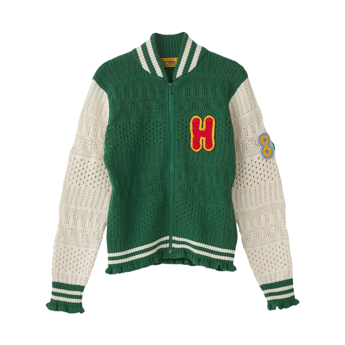 (W) 히스테릭 글래머 마우스 패치 점퍼 그린((W) Hysteric Glamour Mouse Patch Jumper Green) - 1