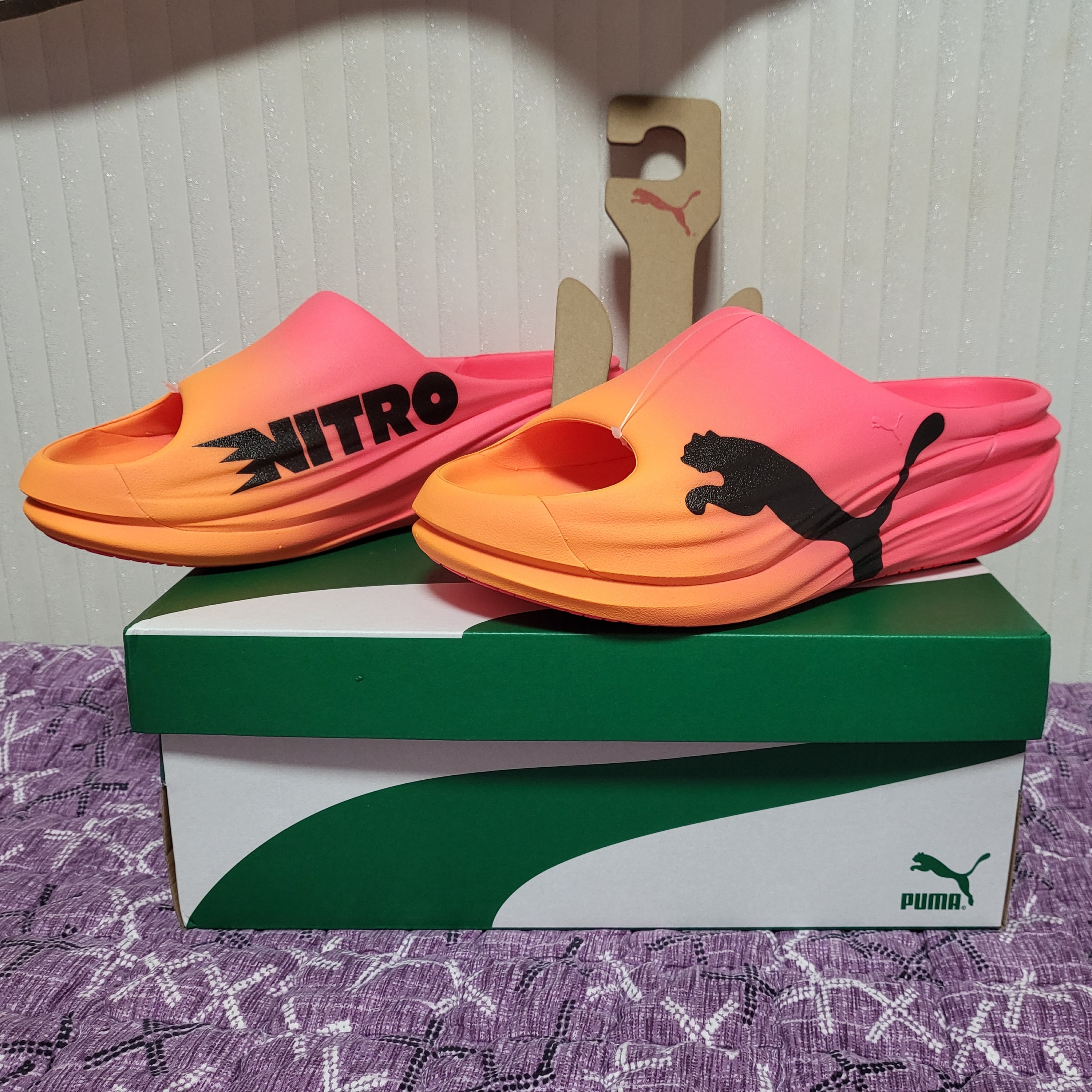 Puma Unwind Nitrocat Active Sunset Glow Sun Stream 착용 스타일