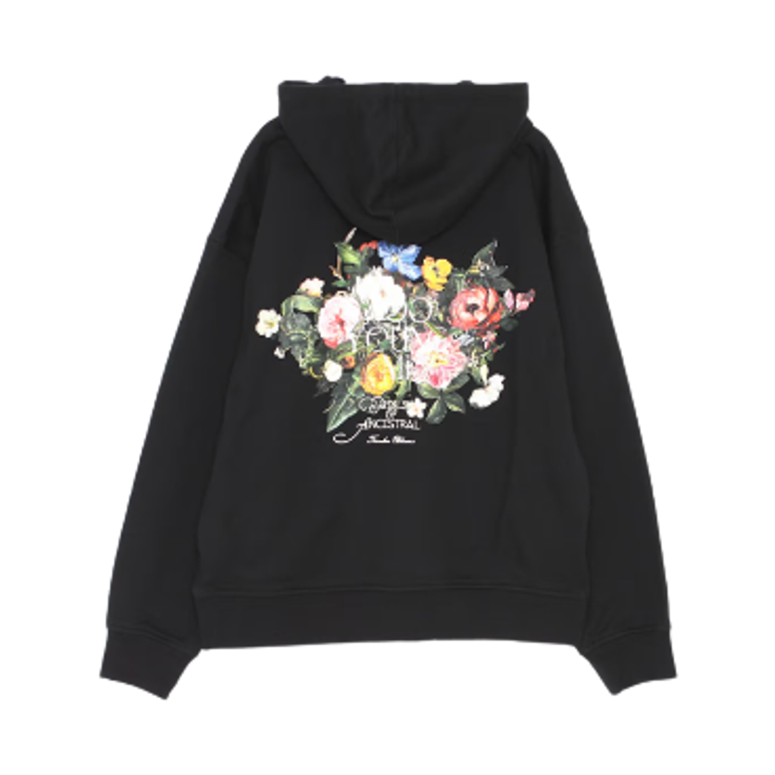 우영미 플라워 백로고 후드 티셔츠 블랙 - 25FW(Wooyoungmi Flower Back Logo Hood T-Shirt Black - 25FW)