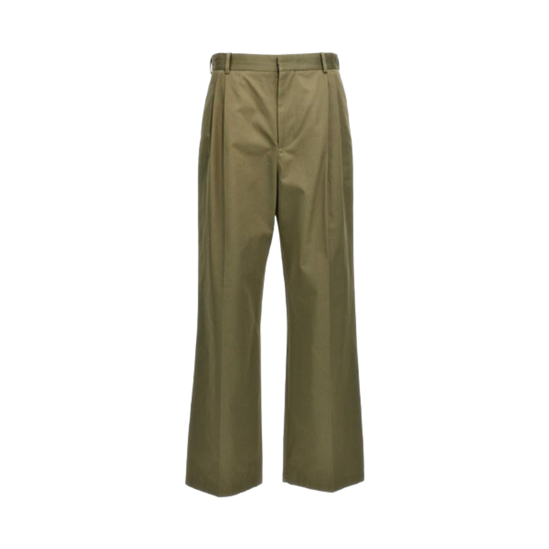 H526Y04WEB-4430 Loewe Pleated Cotton Pants Military Green