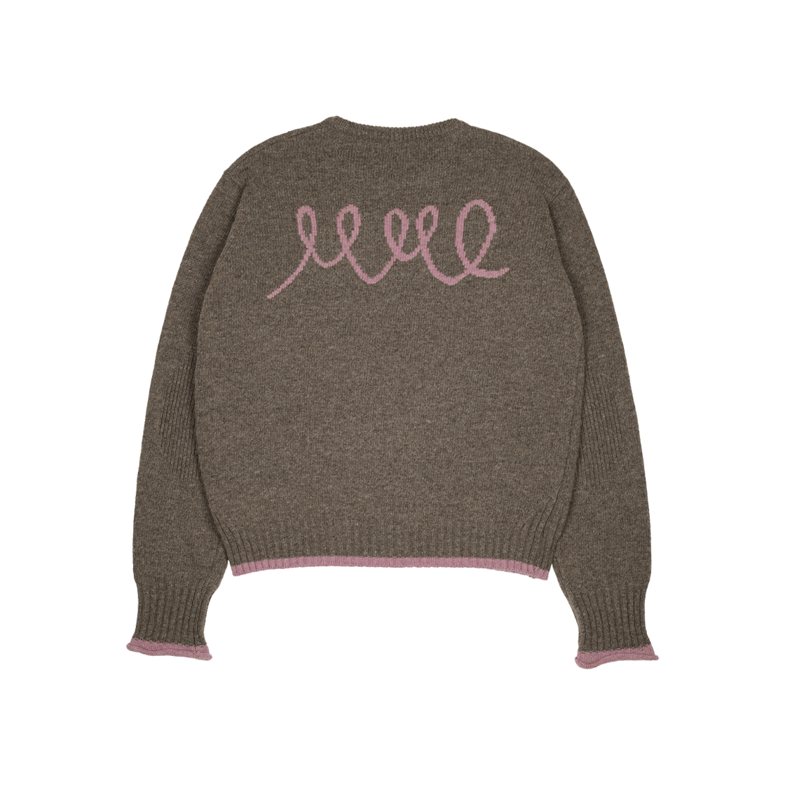 A-098 mmogarden W mmo Line Logo Knit Brown