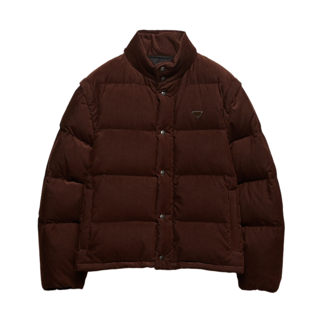 SGC946-1JHC-F0324 Prada Medium-Weight Corduroy Down Jacket Cocoa Brown