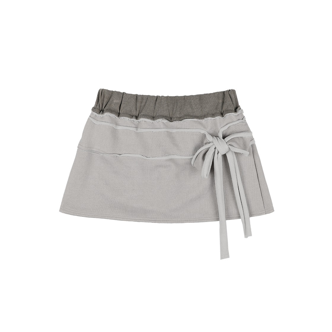 F25ZD968BR Fancy Club Dye-Wash Tie Skirt Brown