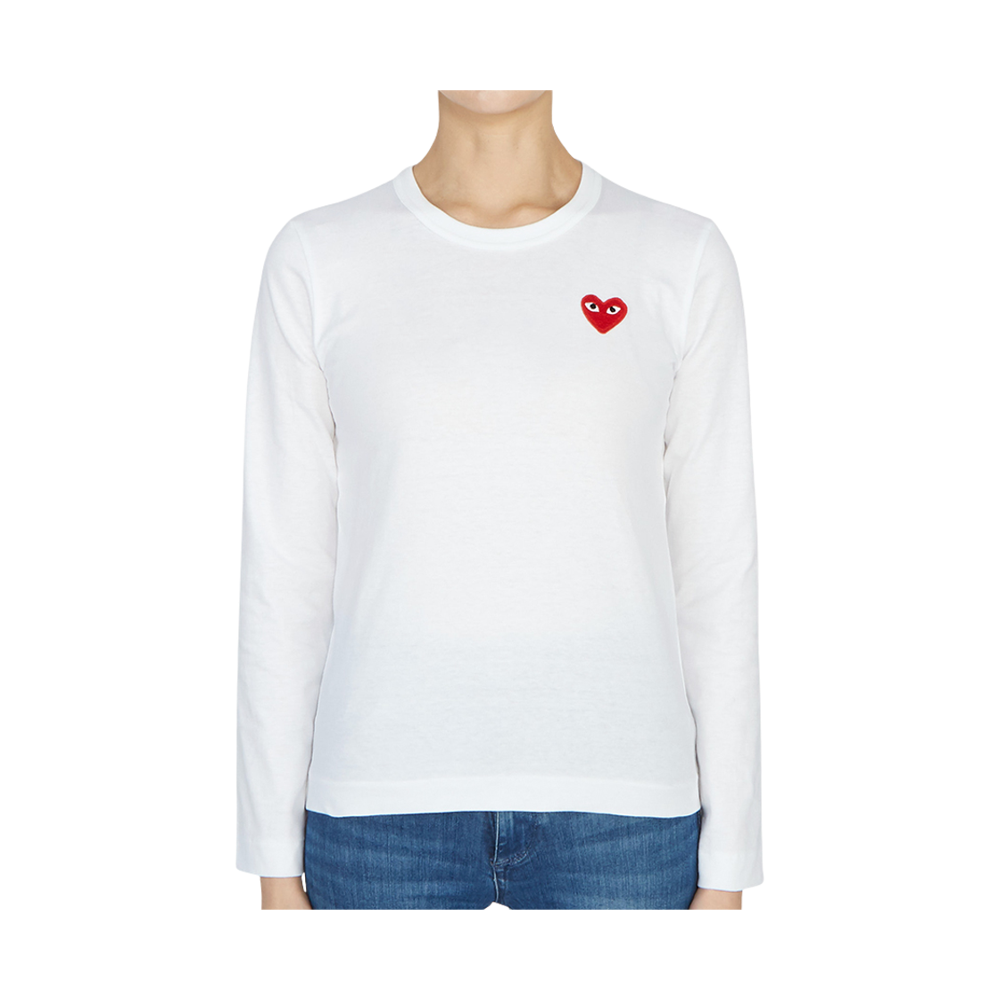 [20% 쿠폰] (W) 플레이 꼼데가르송 롱슬리브 티셔츠 화이트([20% 쿠폰] (W) Play Comme des Garcons LS T-Shirt White) - 2
