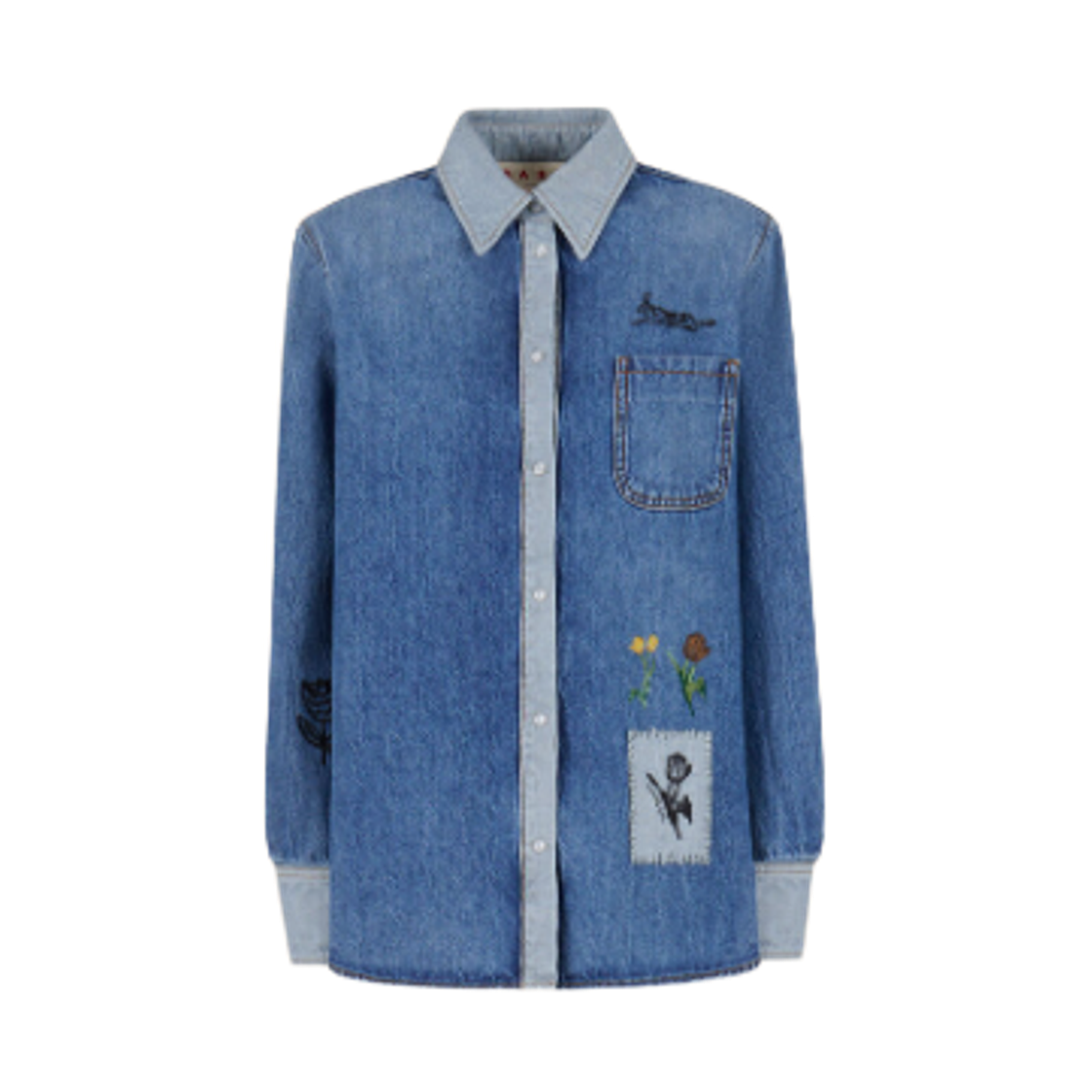 CAJD0656X1U-SCY23-00B52 (W) Marni Denim Shirt Azure