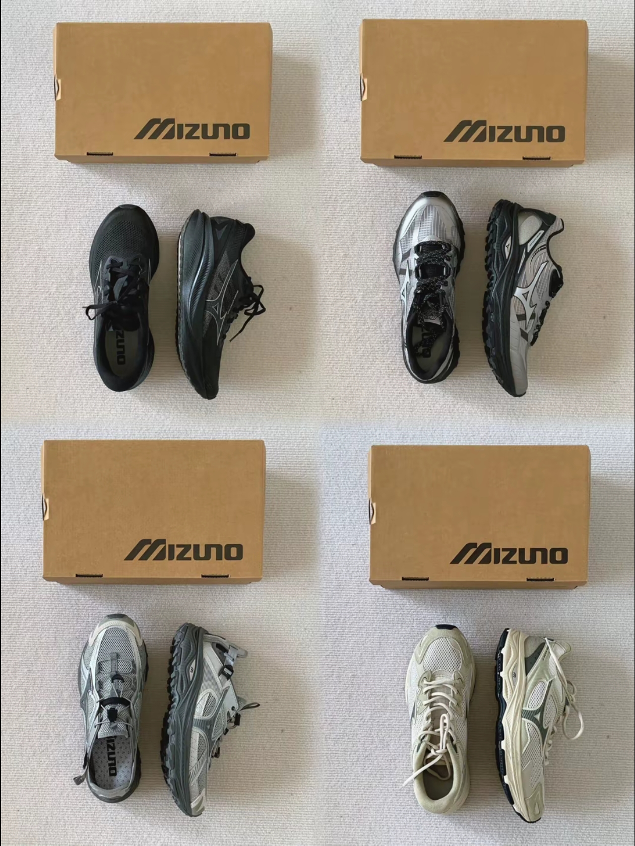 Mizuno Racer Trail SE Silver Grey, Mizuno Racer ADV Black Silver 착용 스타일