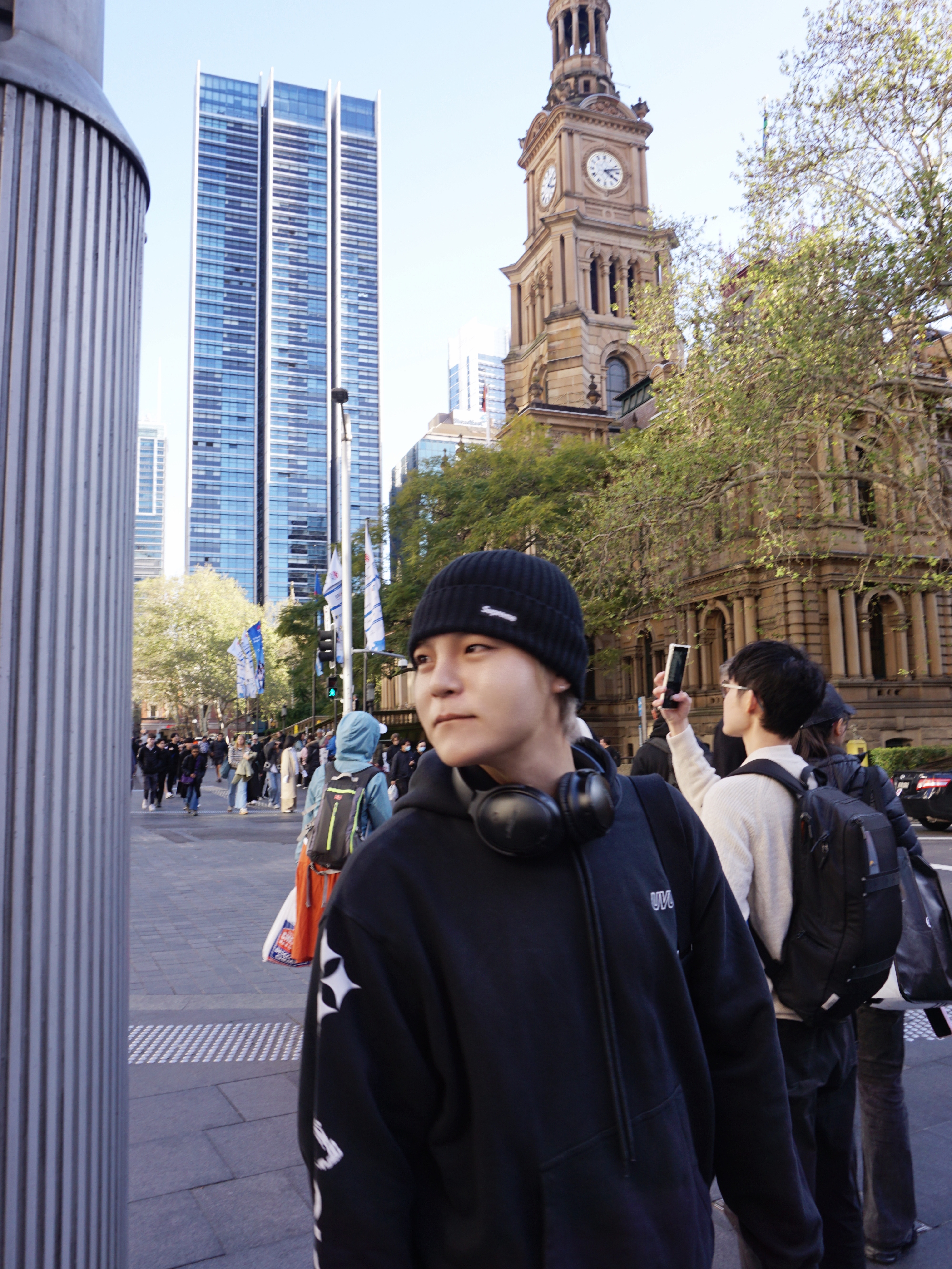 Supreme Overdyed Beanie Black, UVU Dolomiti Hoodie Black 착용 스타일 - 1