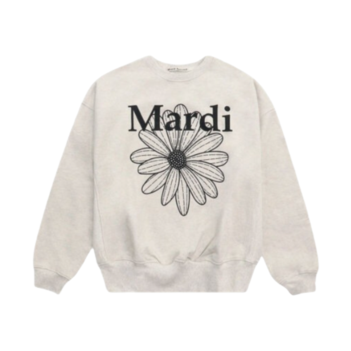 (W) 마르디 메크르디 플라워마르디 스웨트셔츠 오트밀 블랙((W) Mardi Mercredi Flowermardi Sweatshirt Oatmeal Black)