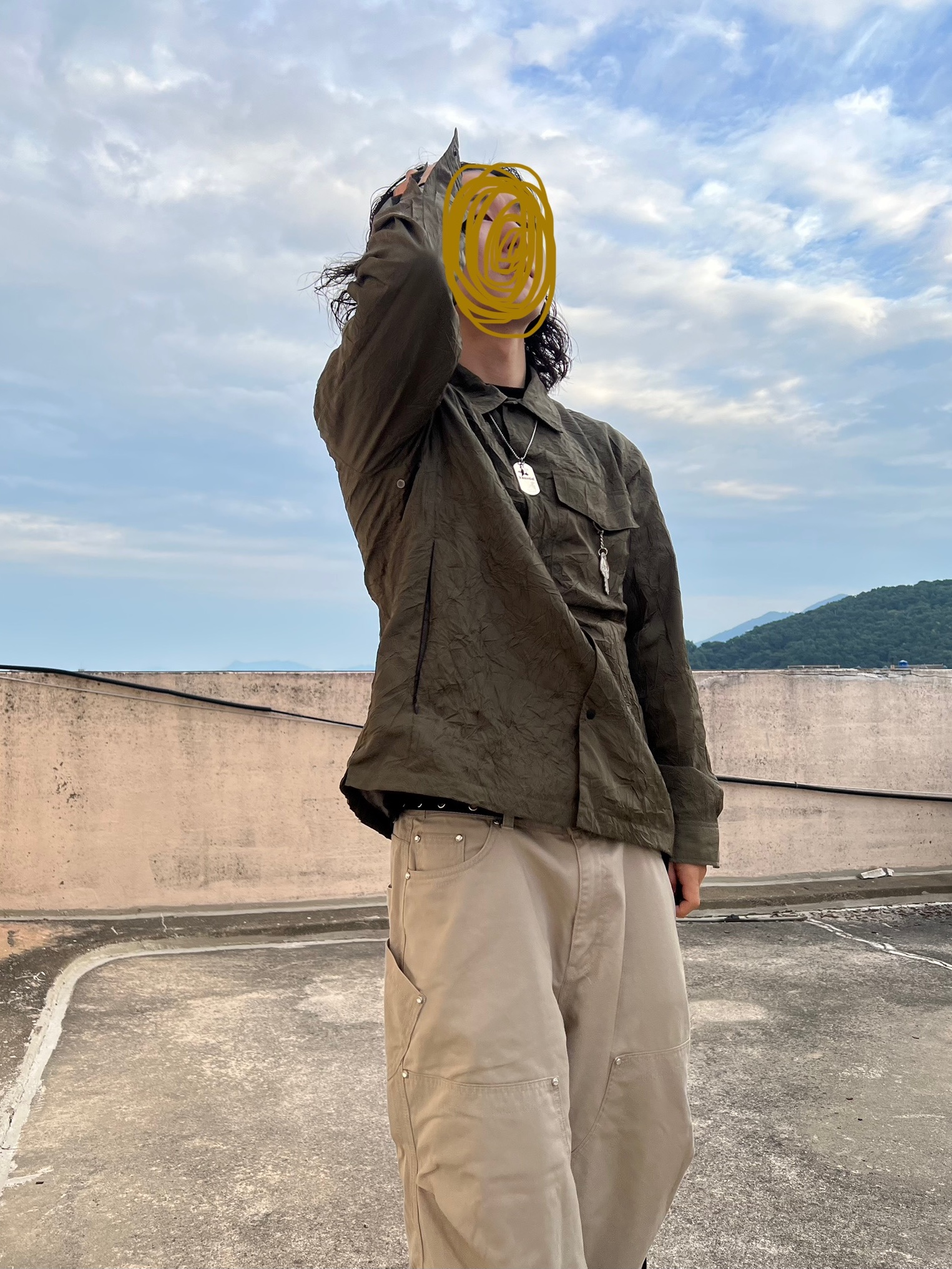 Oakley Factory Team Suede Flesh Edge Boots Yellow, Kamien x MJD Double Hole Belt Black Shearling Calfskin 착용 스타일 - 5