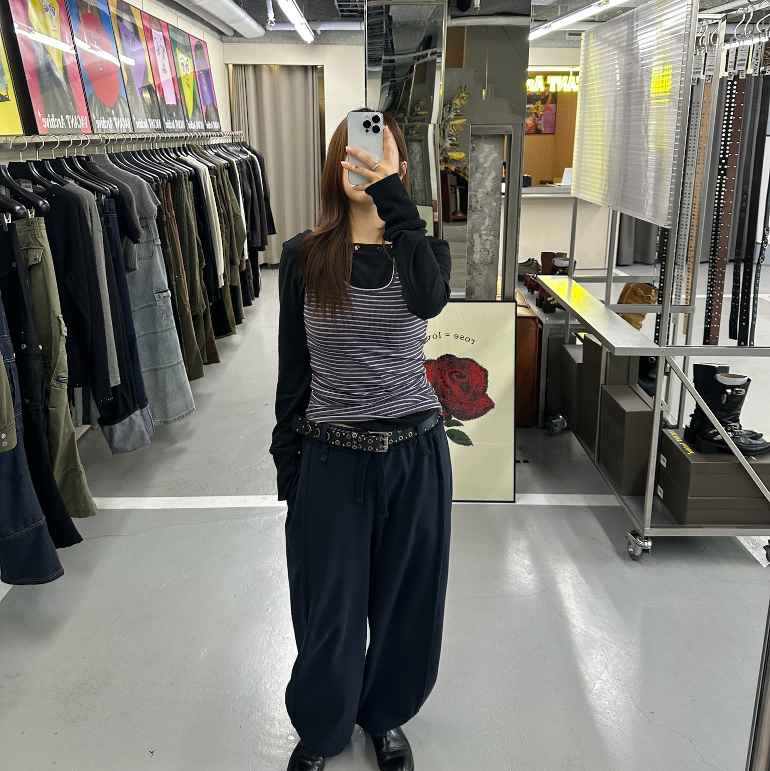 Vacant Archive Maya Stripe Sleeveless Top Purple, Vacant Archive Maya Stripe Sleeveless Top Melange 착용 스타일