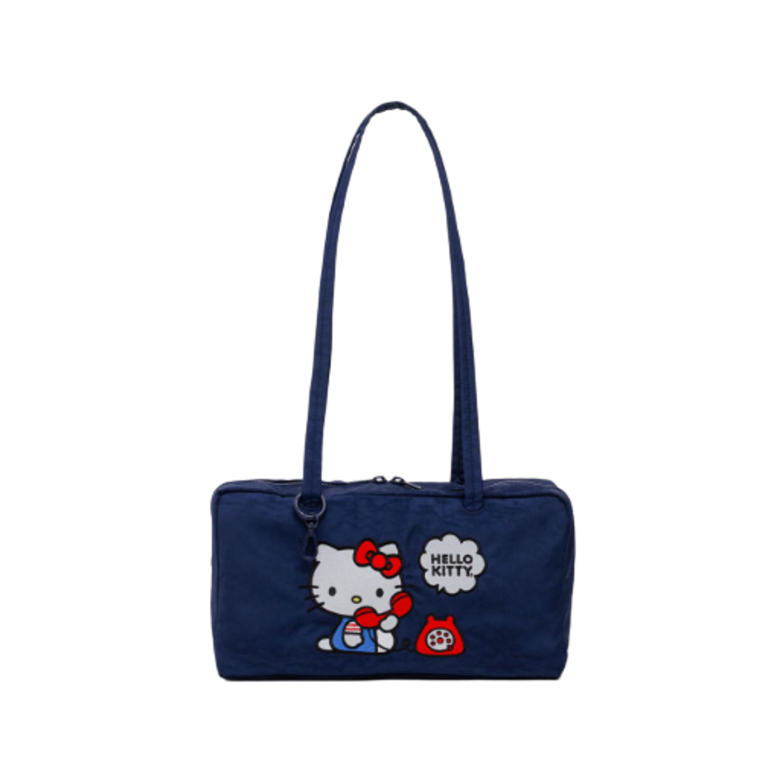 바쿠 x 산리오 나일론 보울러 백 임브로이더드 헬로 키티 폰(Baggu x Sanrio Nylon Bowler Bag Embroidered Hello Kitty Phone)