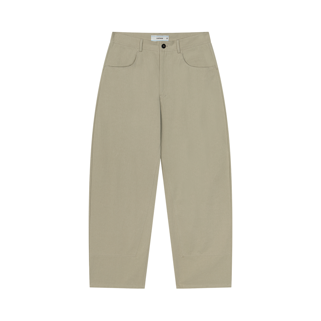 WVNS25344 Waviness Curved Contour Cotton Pants Light Grey