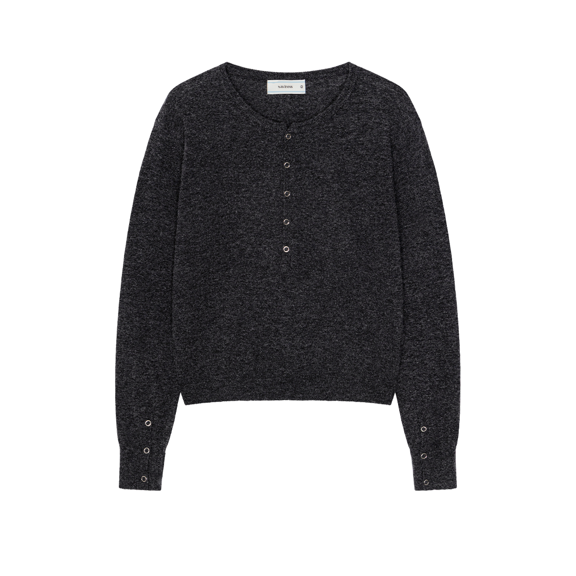 WVNS25314 Waviness Low Tide Henley Neck Knit Charcoal