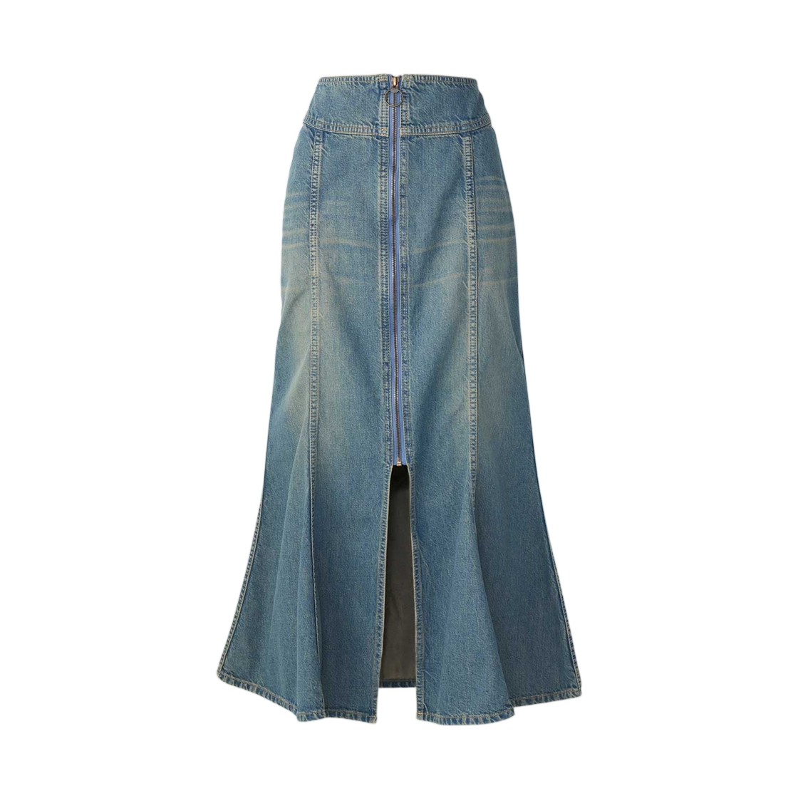 01253AK04 (W) Hysteric Glamour Front Ring Zip Mermaid Skirt Light Indigo Blue