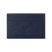 Louis Vuitton Monogram Shadow Double Card Holder Navy Blue