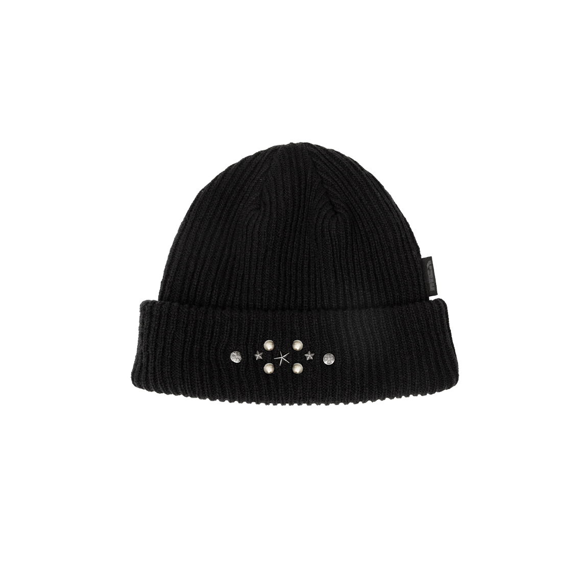 메아 턴업 스터드 비니 블랙(Mea Turnup Stud Beanie Black)