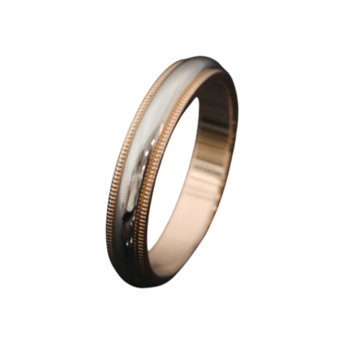 티파니앤코 밀그레인 콤비 18K 로즈골드 플래티늄 20호 4mm(Tiffany & Co. Milgrain Combo 18K Rose Gold and Platinum Ring Size 20 4mm)