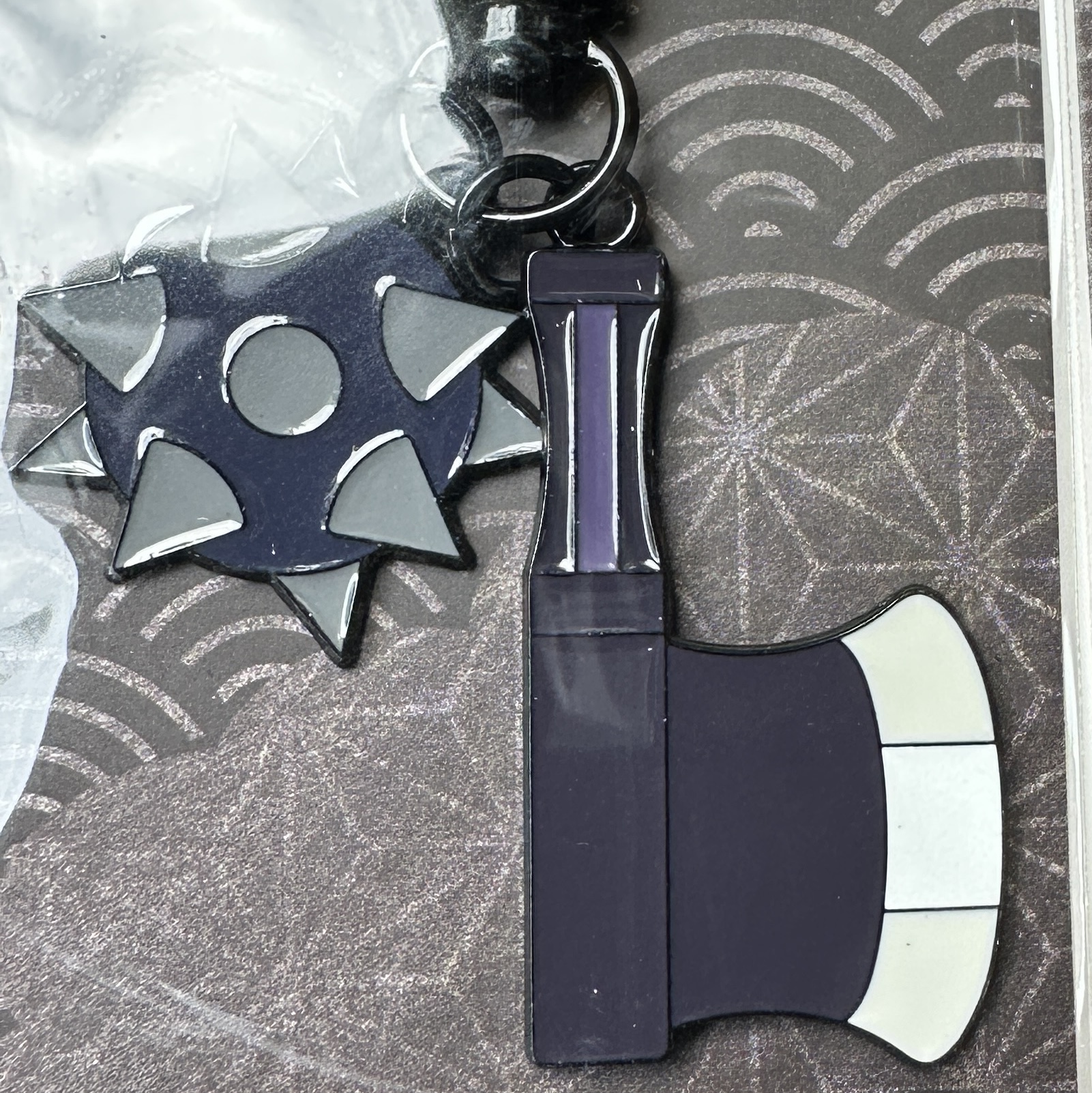 Demon Slayer Kimetsu No Yaiba Nichirin Sword Keyring Himejima Gyomei 착용 스타일